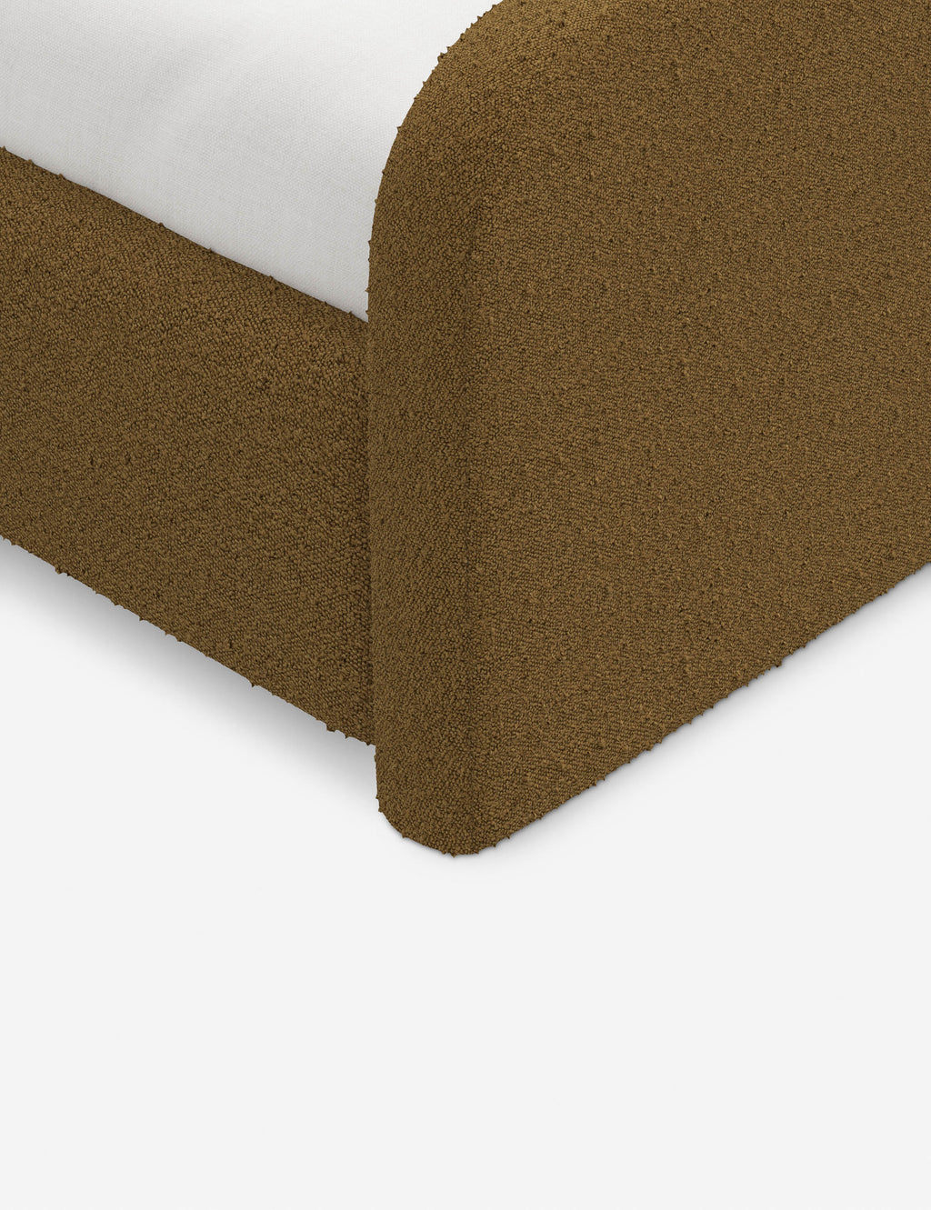 Bela Upholstered Bed | Low Rounded Headboard, Raised Footboard