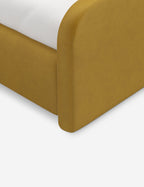 Bela Upholstered Bed | Low Rounded Headboard, Raised Footboard