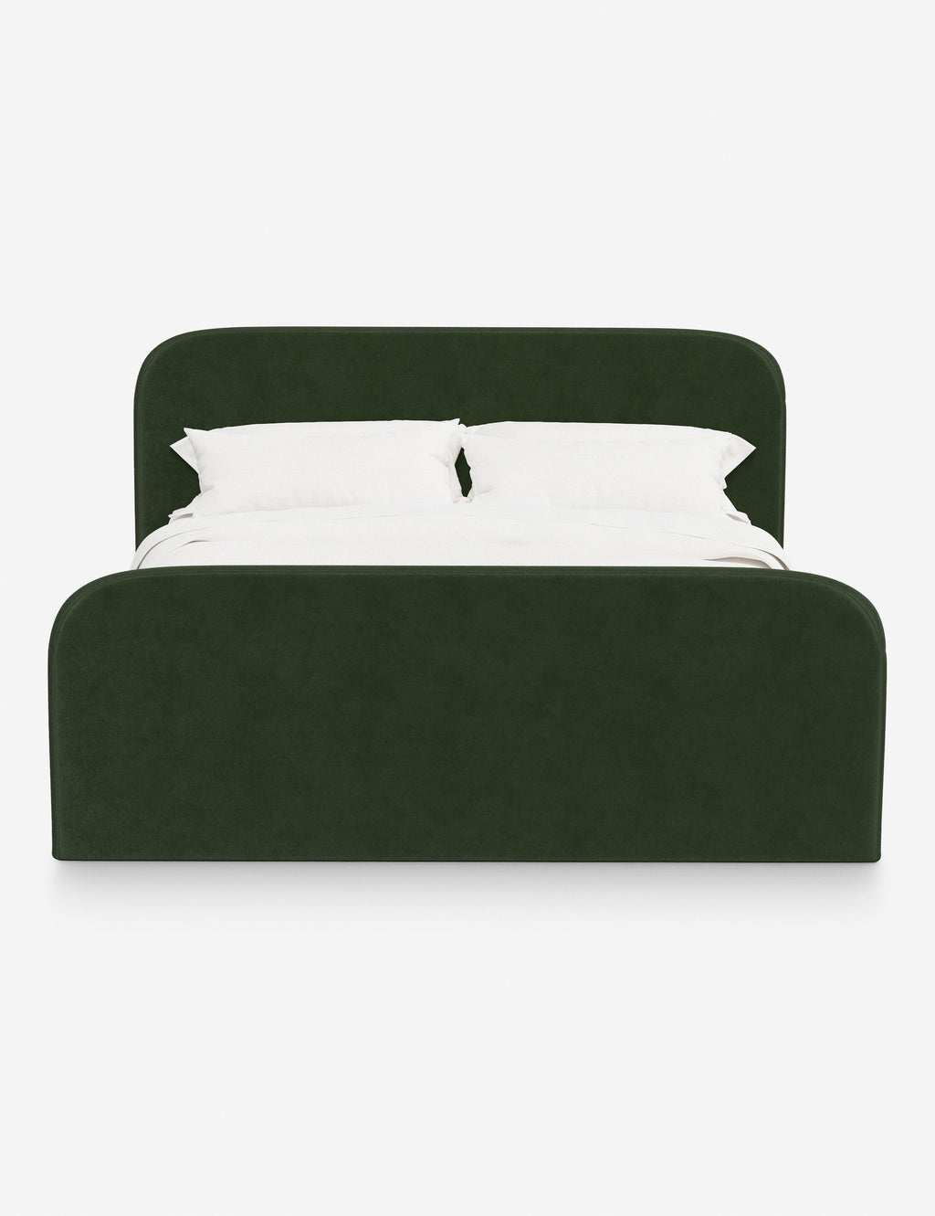 Bela Upholstered Bed | Low Rounded Headboard, Raised Footboard