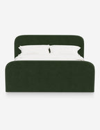 Bela Upholstered Bed | Low Rounded Headboard, Raised Footboard