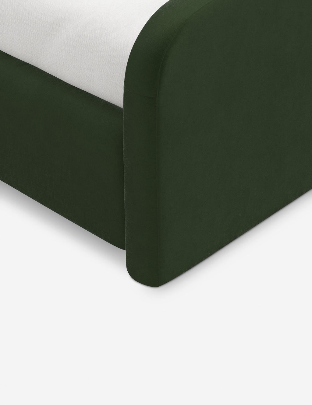 Bela Upholstered Bed | Low Rounded Headboard, Raised Footboard