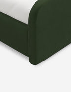 Bela Upholstered Bed | Low Rounded Headboard, Raised Footboard