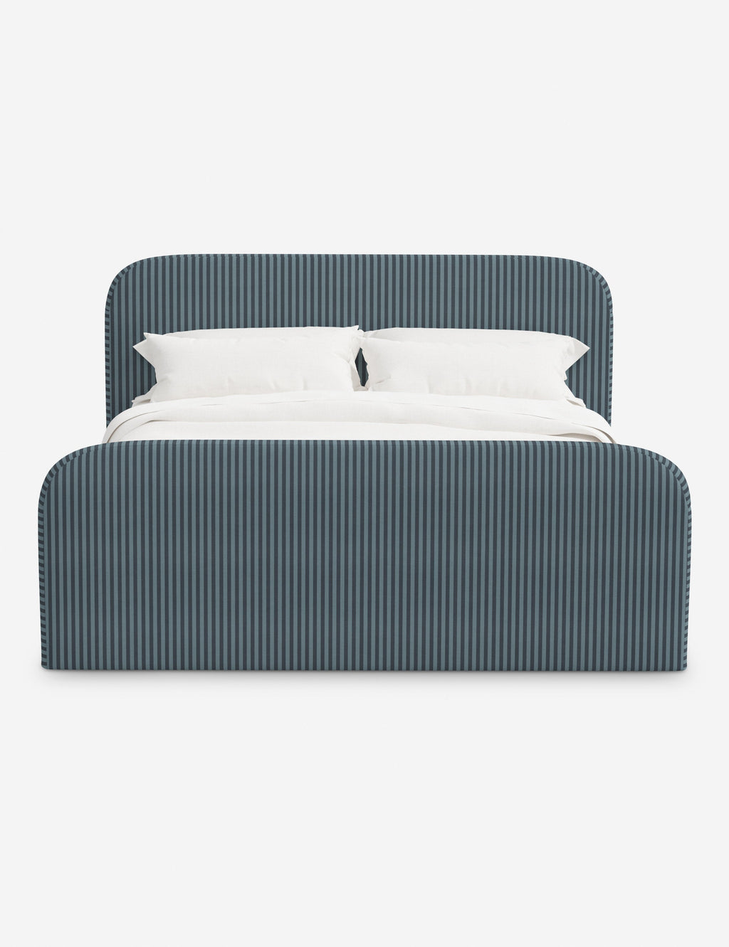 Bela Upholstered Bed | Low Rounded Headboard, Raised Footboard