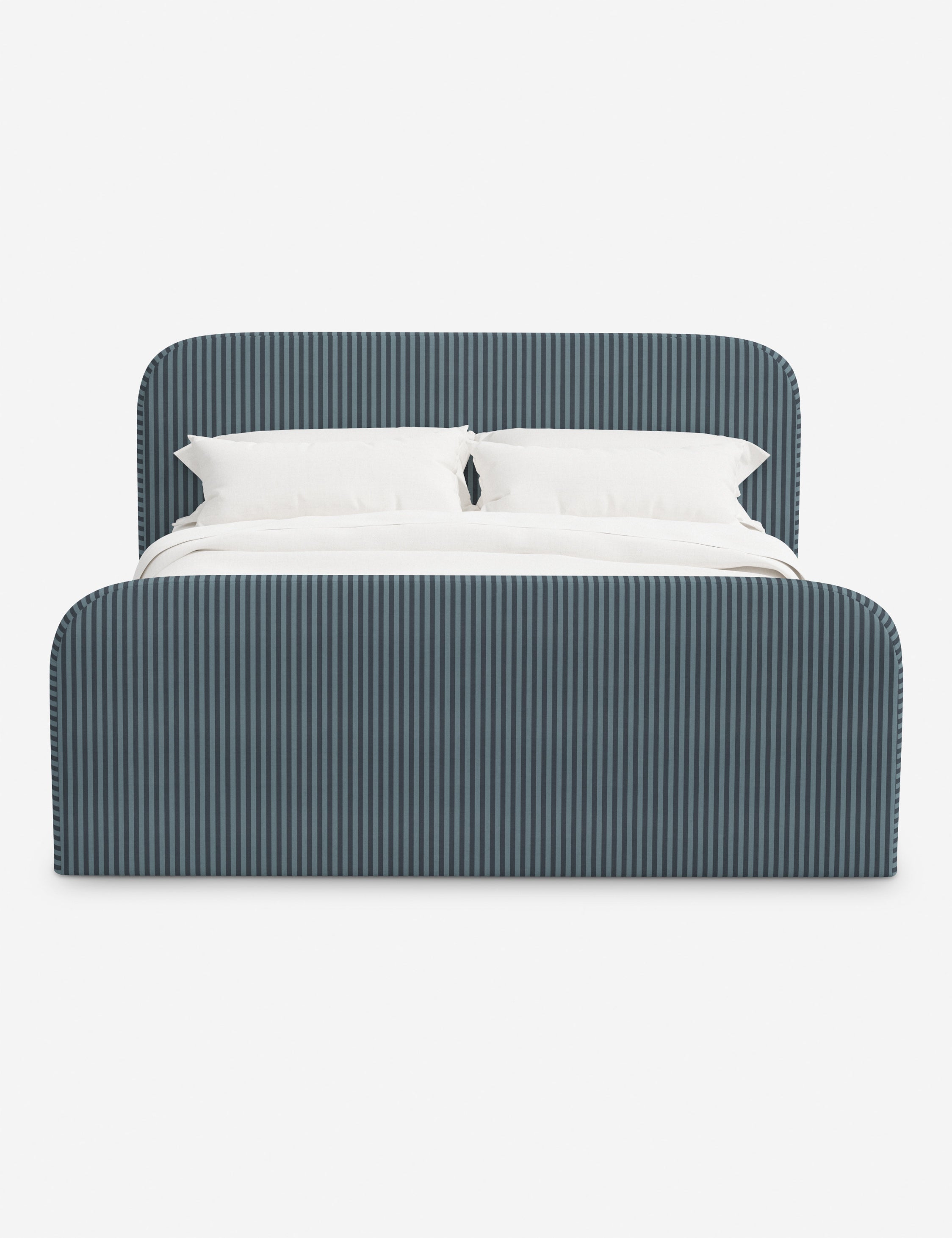 Bela Upholstered Bed | Low Rounded Headboard, Raised Footboard