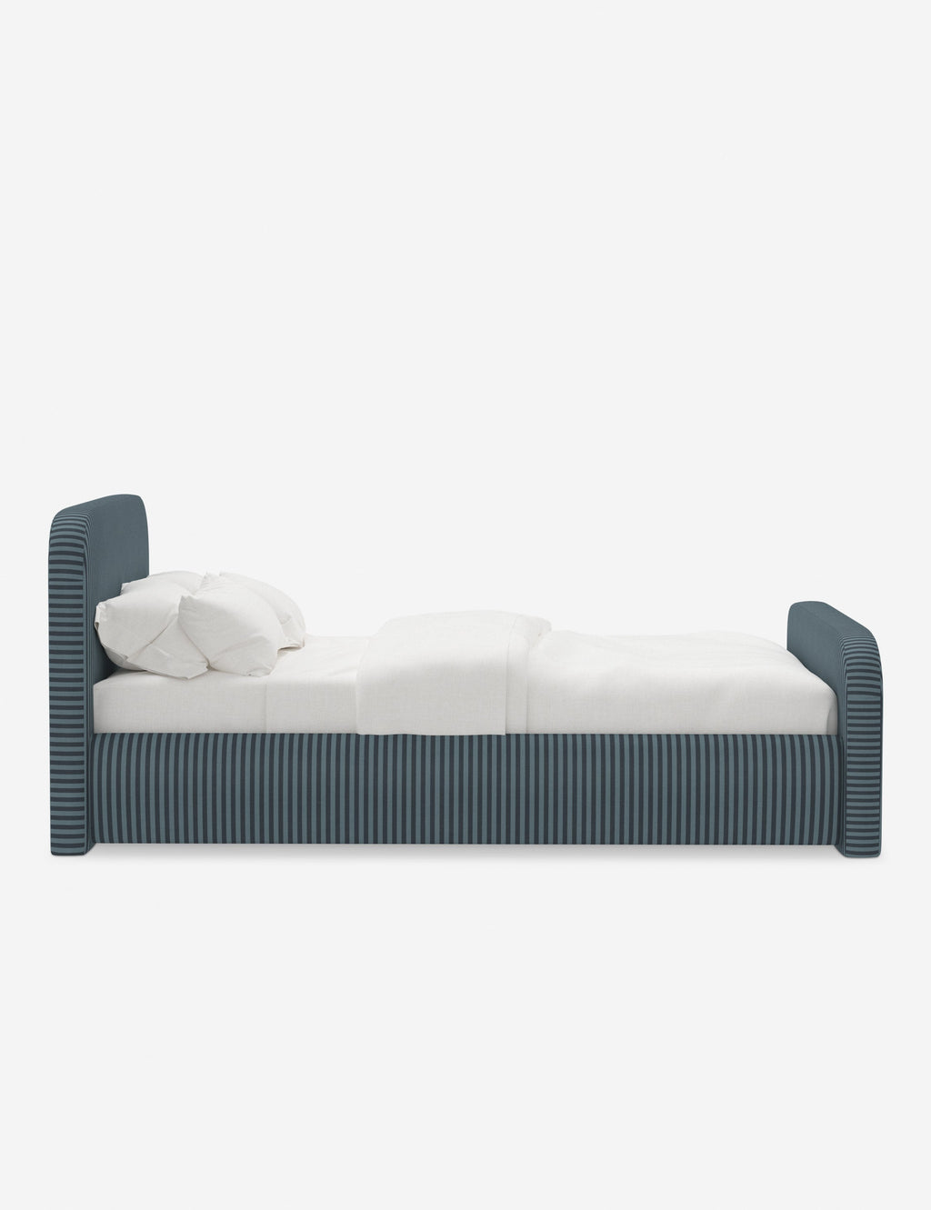 Bela Upholstered Bed | Low Rounded Headboard, Raised Footboard