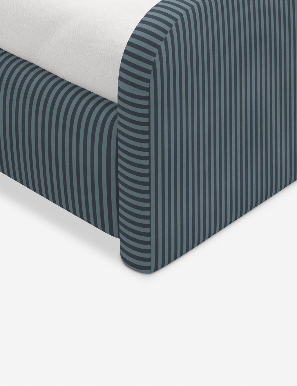 Bela Upholstered Bed | Low Rounded Headboard, Raised Footboard