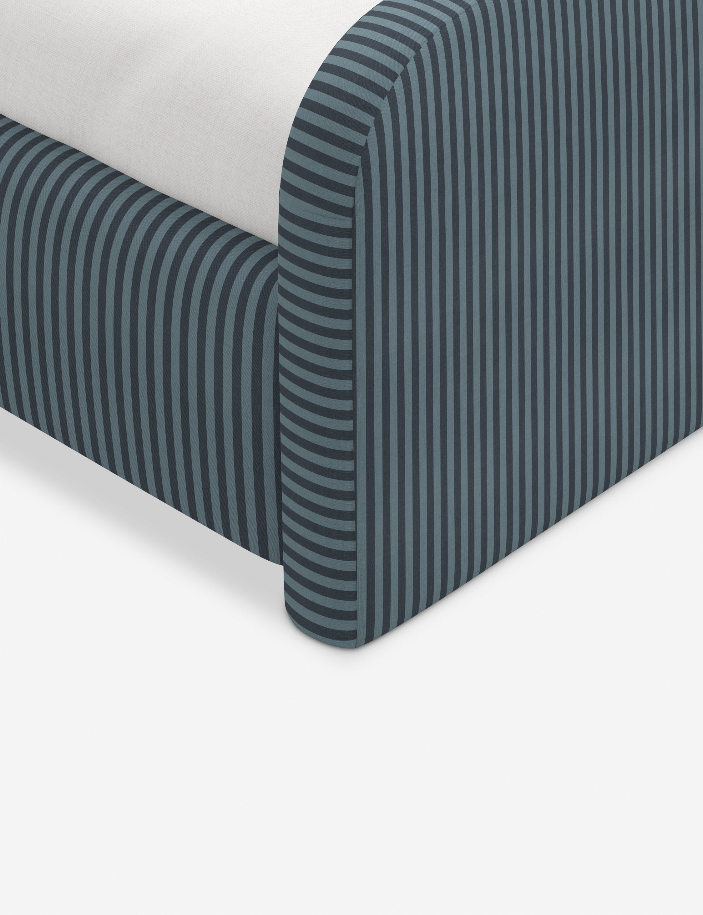 Bela Upholstered Bed | Low Rounded Headboard, Raised Footboard