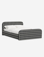 Bela Upholstered Bed | Low Rounded Headboard, Raised Footboard