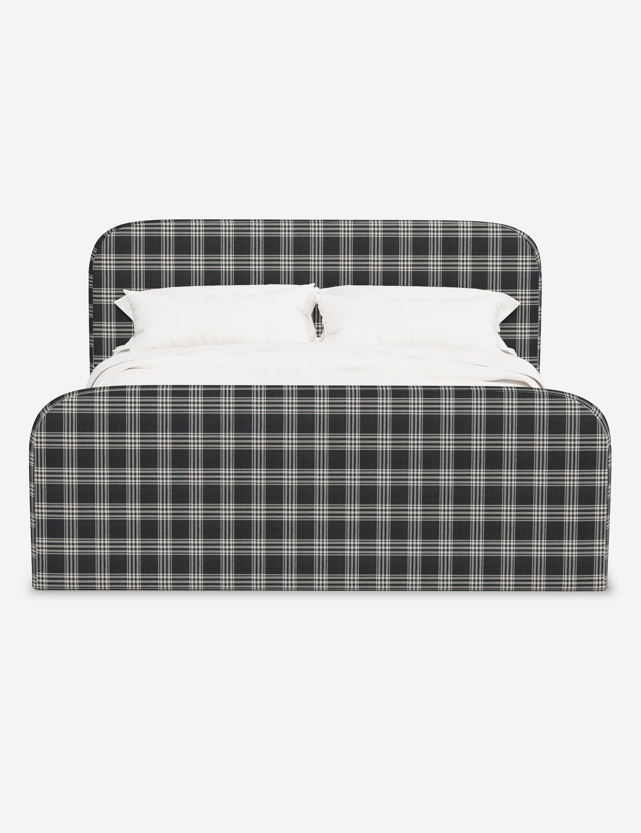 Bela Upholstered Bed | Low Rounded Headboard, Raised Footboard
