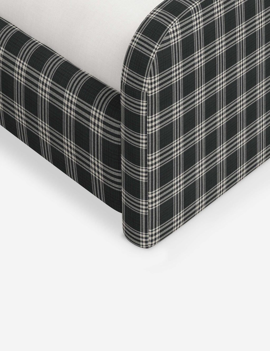 Bela Upholstered Bed | Low Rounded Headboard, Raised Footboard