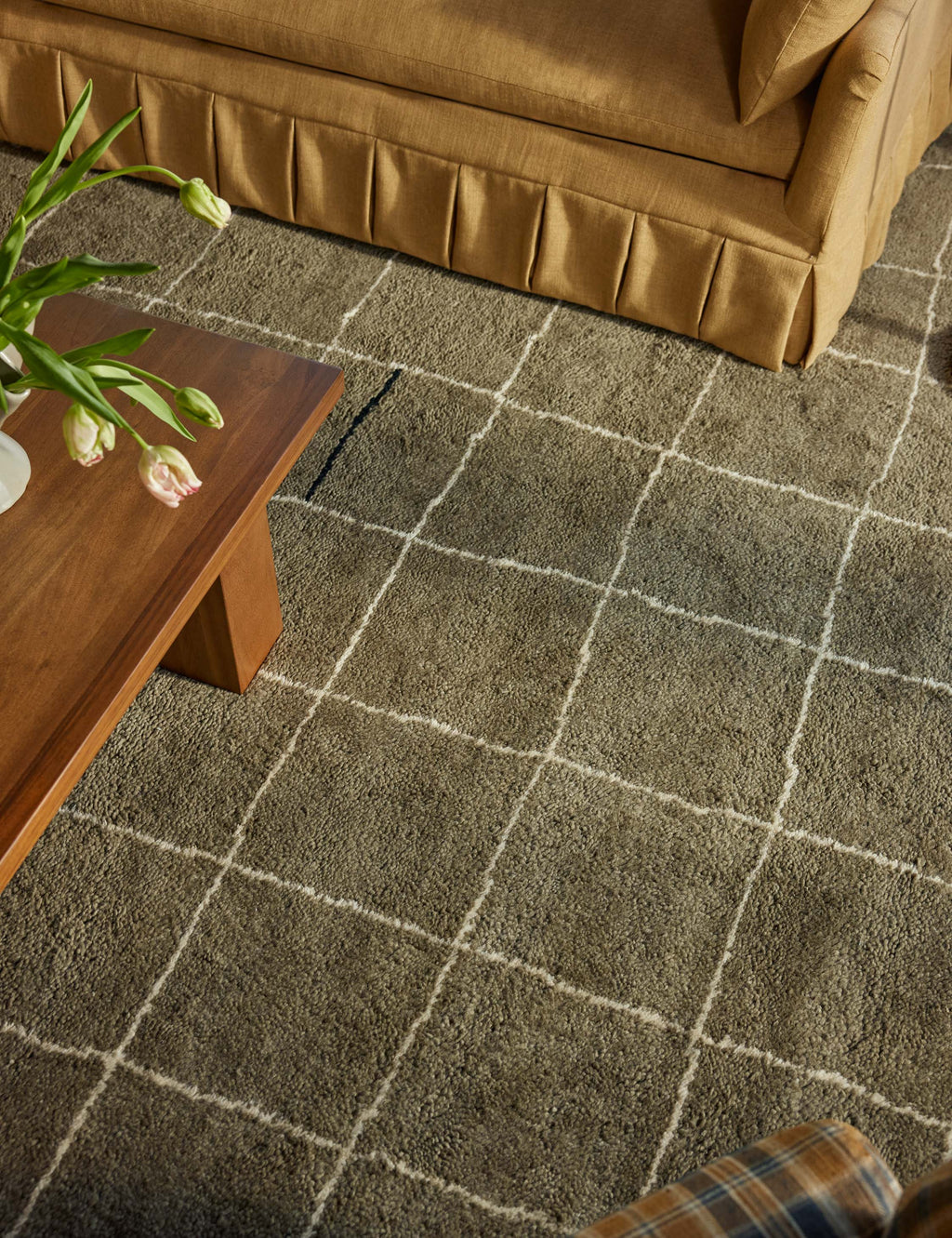 Bask Irregular Grid Wool Rug | Hand-Knotted, Geometric Accents