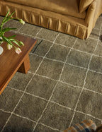 Bask Irregular Grid Wool Rug | Hand-Knotted, Geometric Accents
