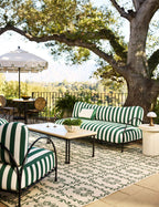 Amica Outdoor Pillow | Colorful Border, Antique White Center