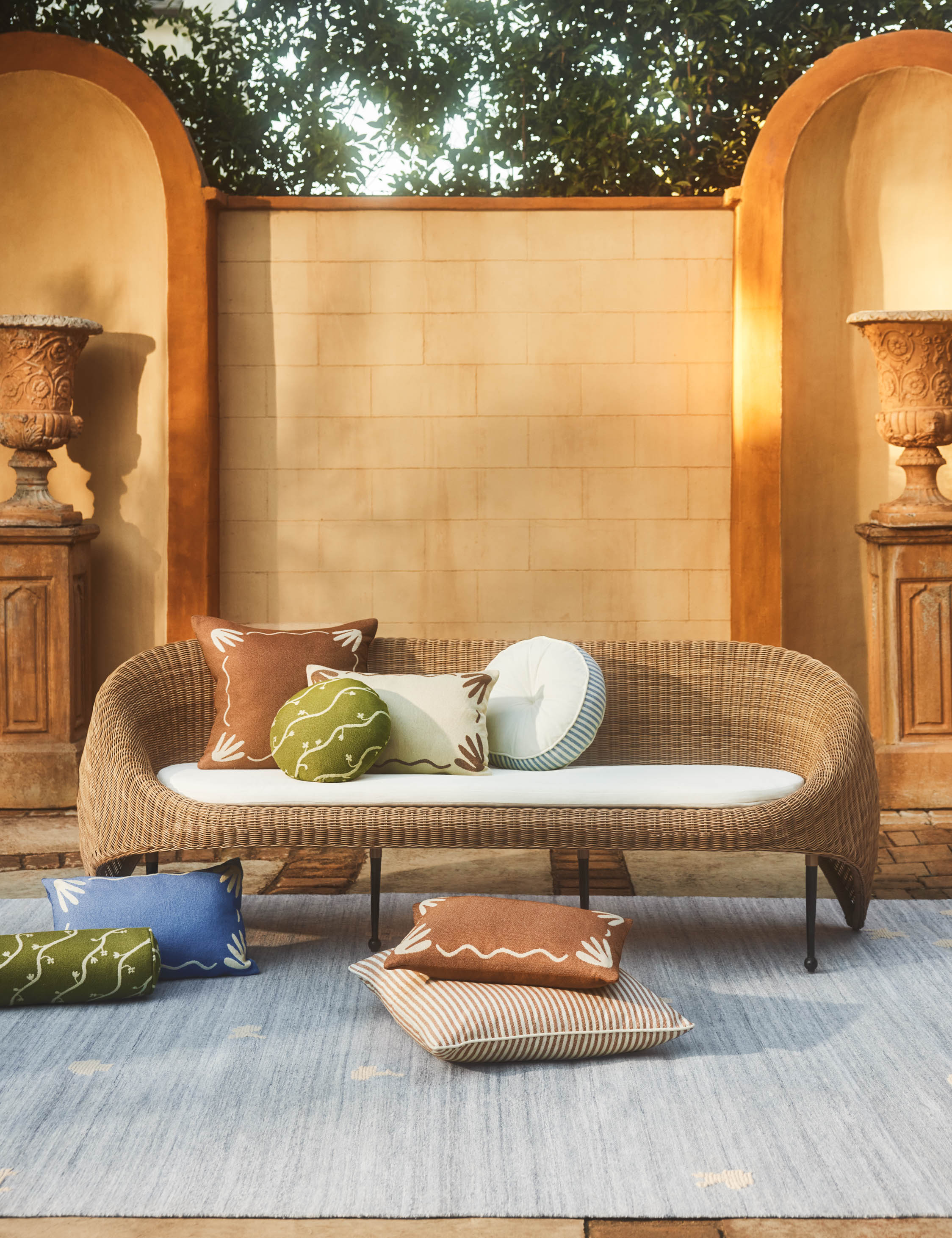Luna Striped Disc Pillow | Chic Outdoor Accent