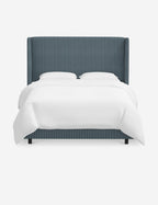 Adara Upholstered Bed | Winged Headboard, Crisp Sophistication