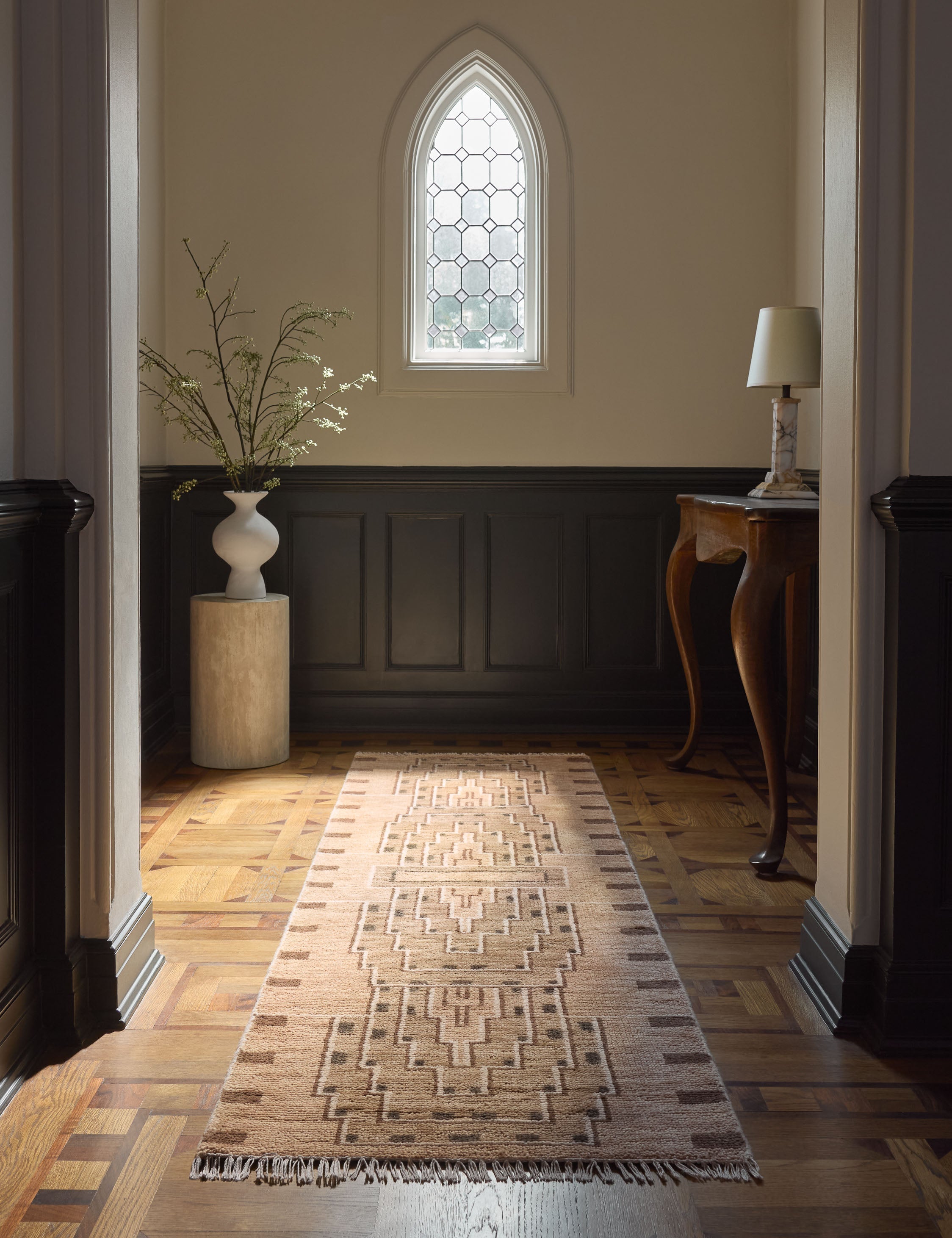 Saffron Wool Rug | Hand-Knotted, Geometric Design