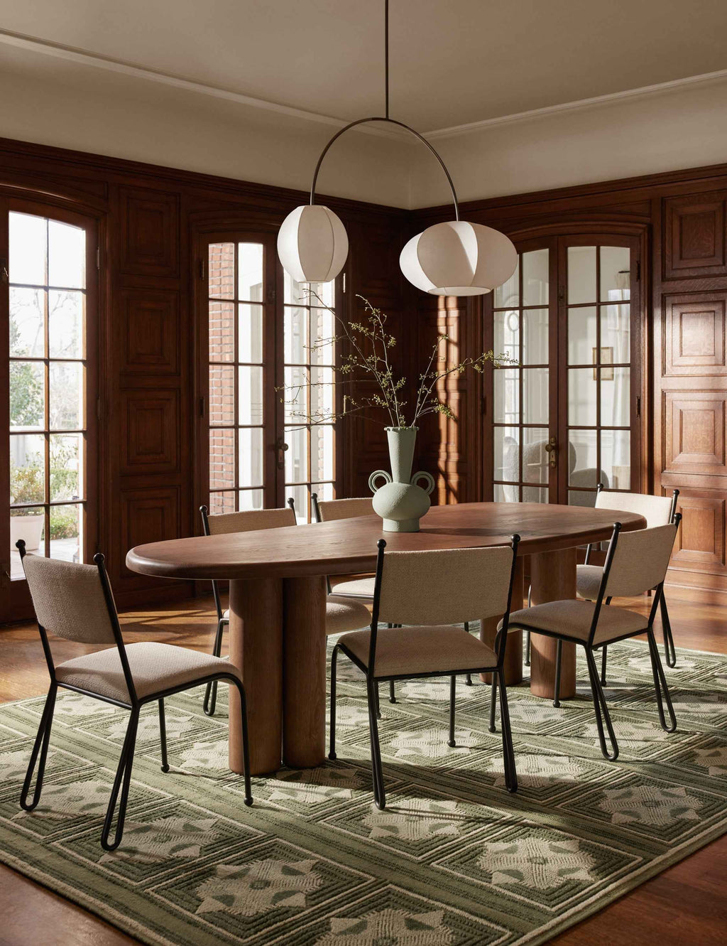 Fina Dining Chair | Curved Metal Frame, Upholstered Seat