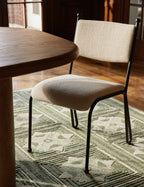 Fina Dining Chair | Curved Metal Frame, Upholstered Seat