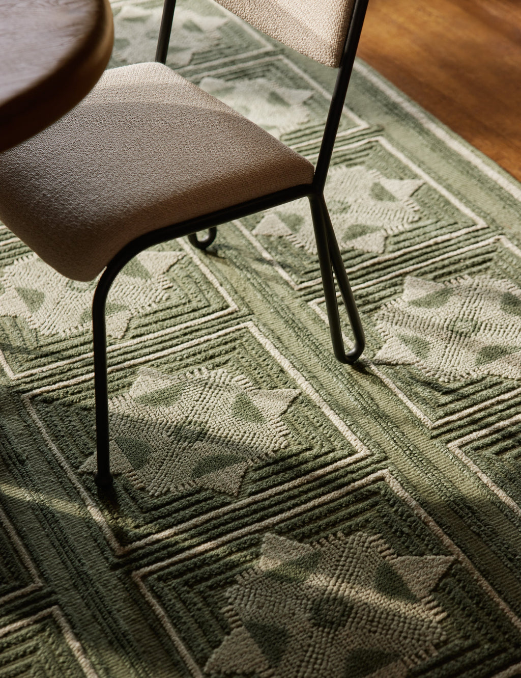 Cielo Hand-Knotted Wool Rug | Geometric Motifs, High-Low Pile