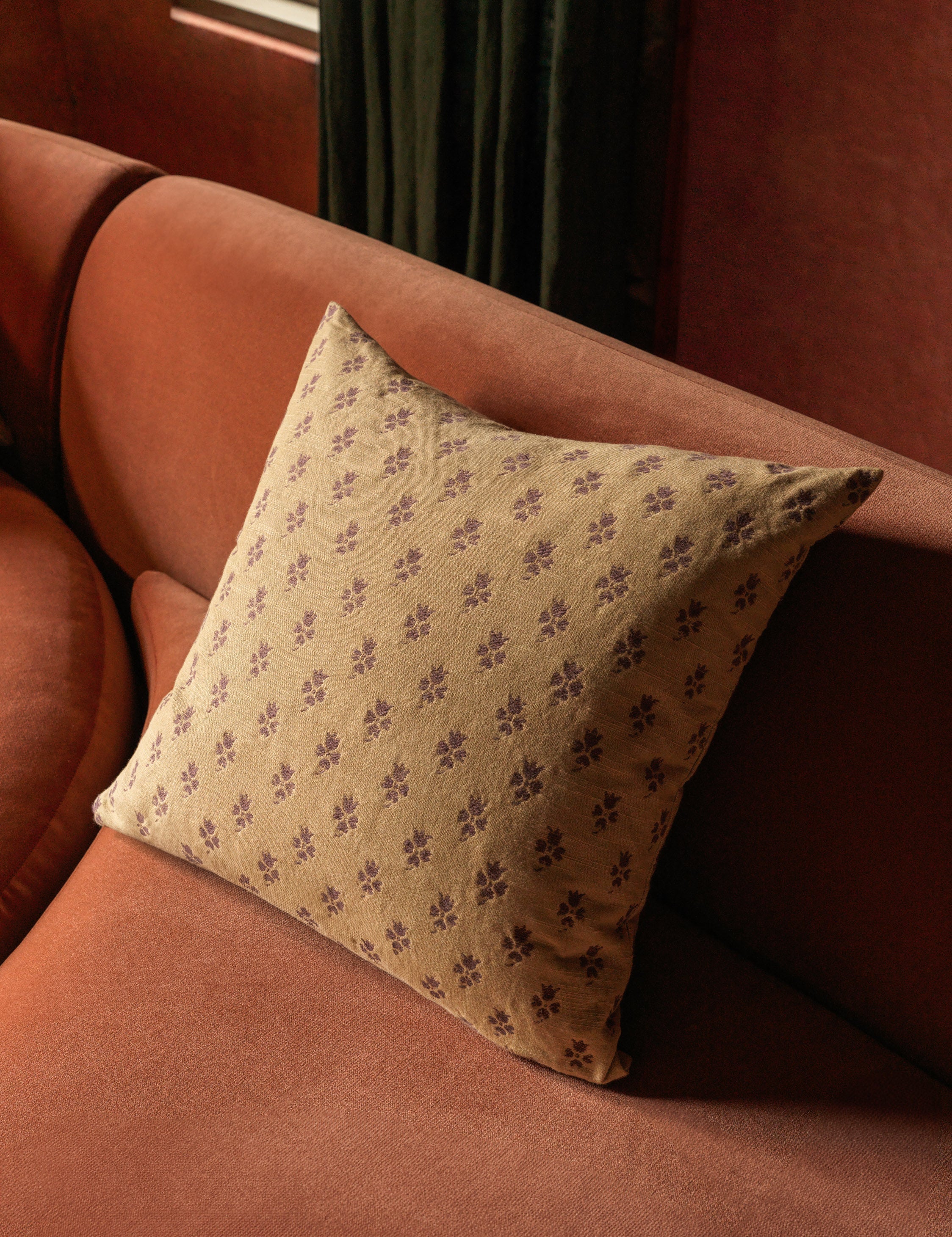 Riva Jacquard Pillow | Delicate Floral Design, Textural Detail