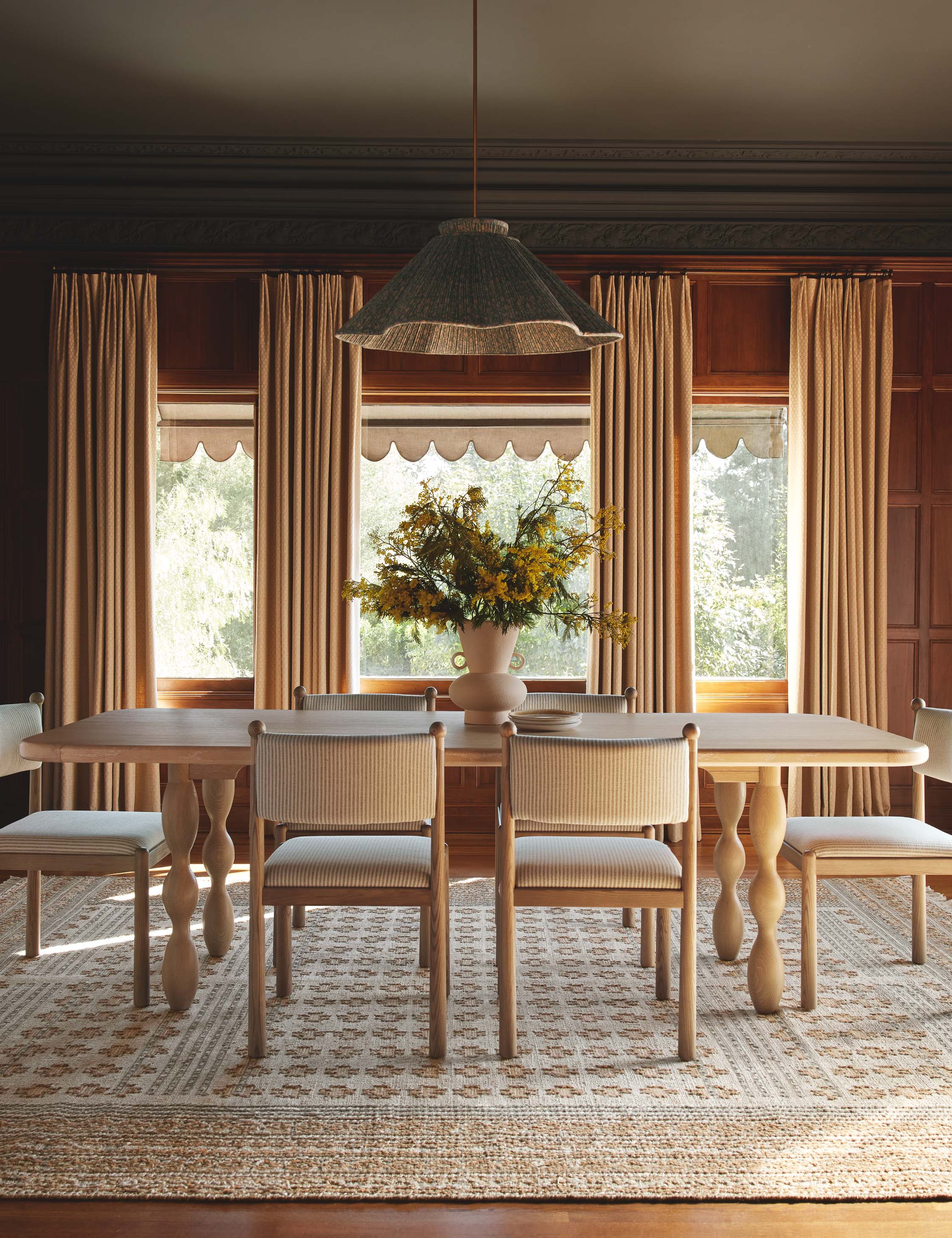 Juno Pendant Light | Floral Print Pleated Shade