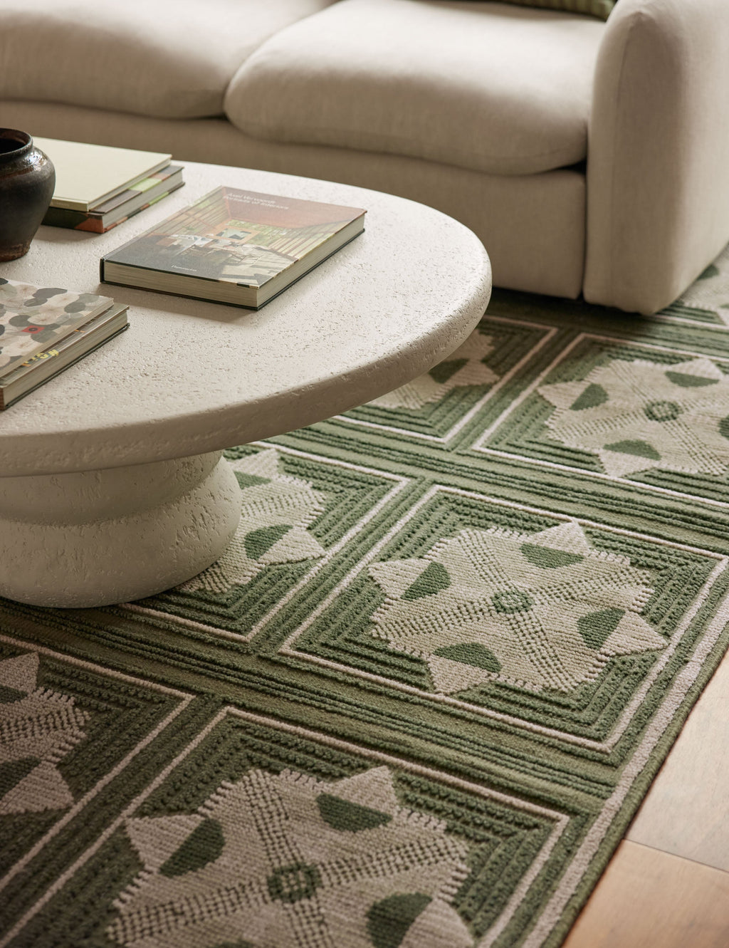 Cielo Hand-Knotted Wool Rug | Geometric Motifs, High-Low Pile