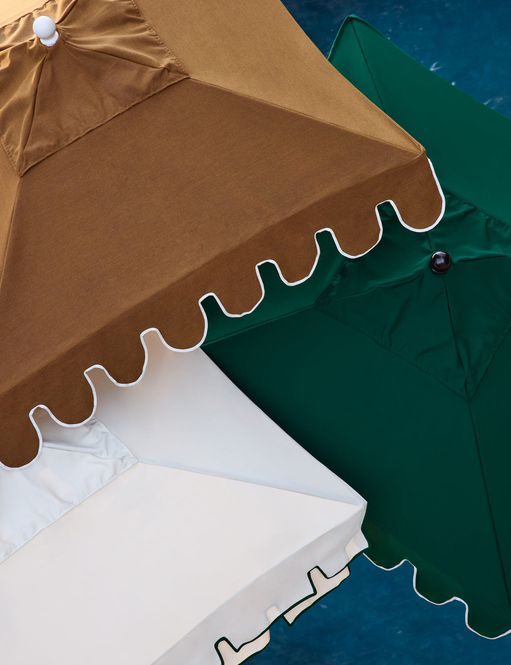 Salento Patio Umbrella | Layered Canvas, Geometric Trim