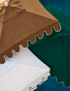 Salento Patio Umbrella | Layered Canvas, Geometric Trim