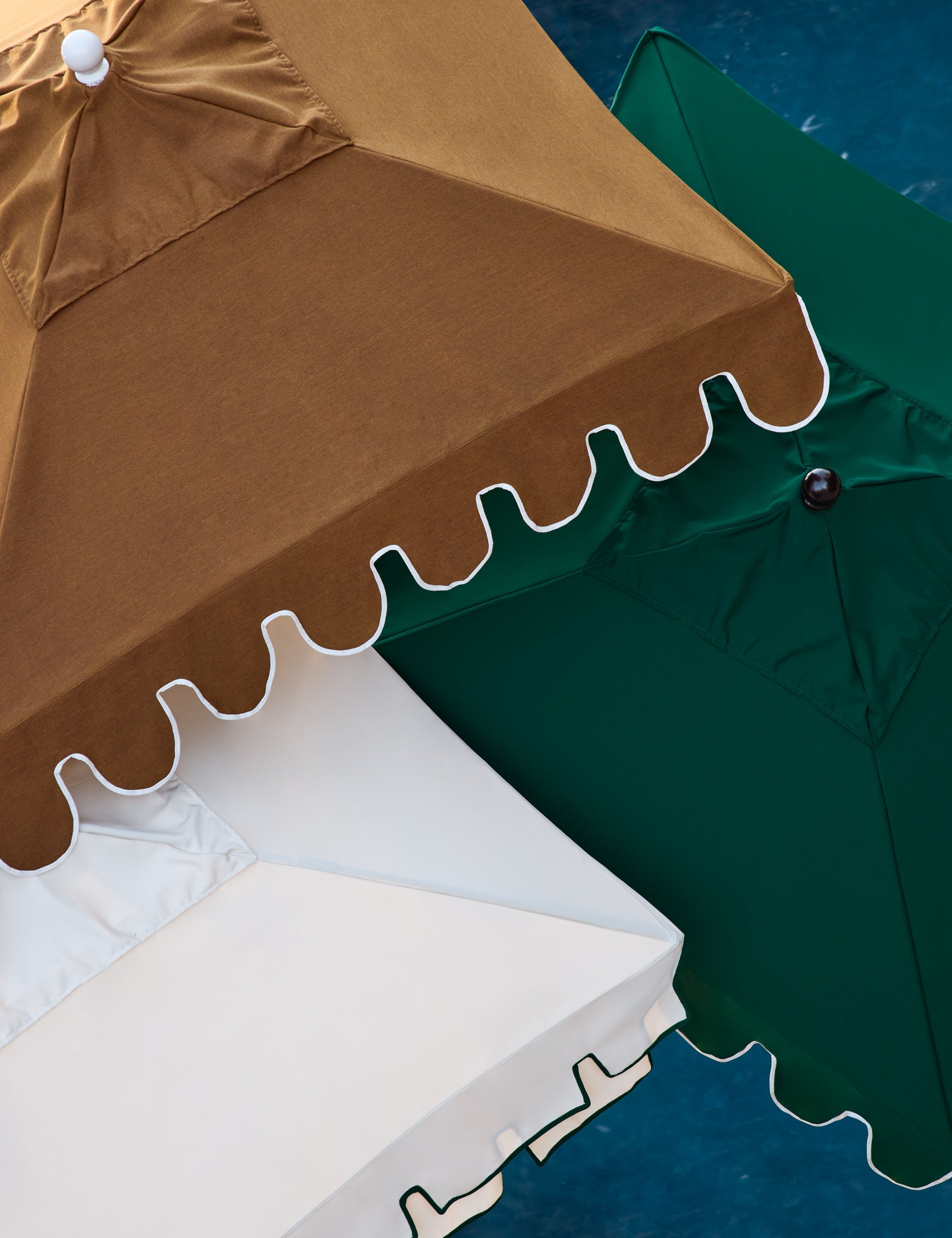 Salento Patio Umbrella | Layered Canvas, Geometric Trim