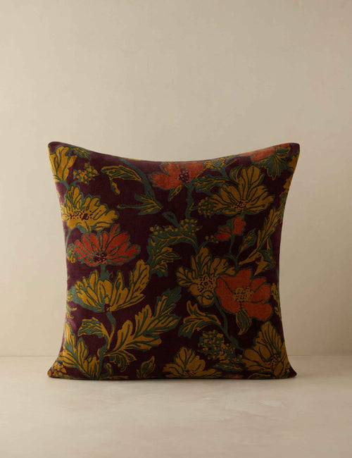 Aveline Velvet Pillow | Bold Floral Design, Luxurious Texture