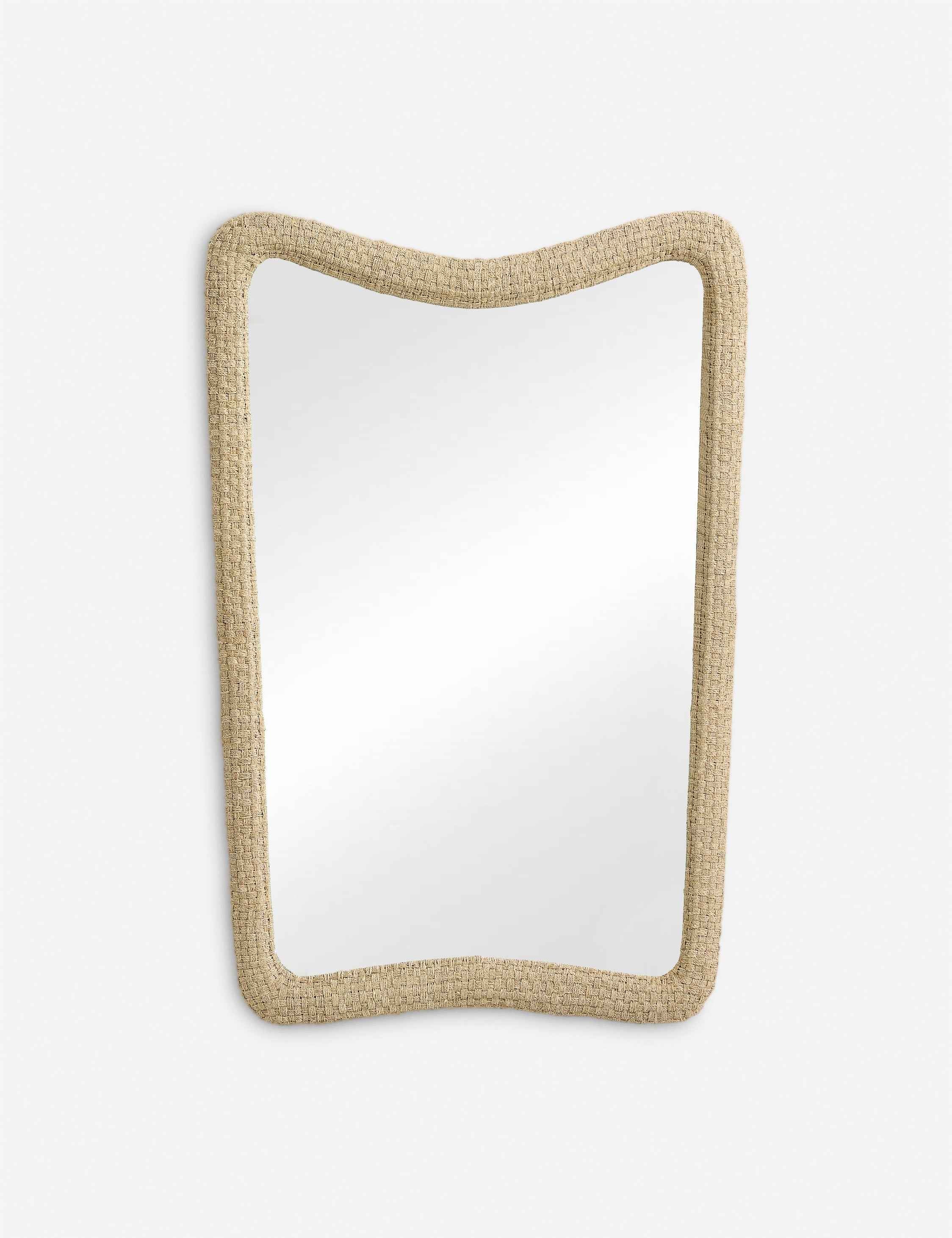 Alora Wall Mirror | Woven Frame, Curved Design