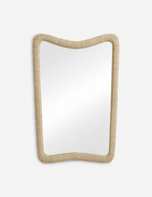 Alora Wall Mirror | Woven Frame, Curved Design