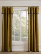 Raya Light Filtering Curtain Panel | Lightweight Linen, Striped Border