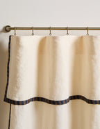 Raya Light Filtering Curtain Panel | Lightweight Linen, Striped Border