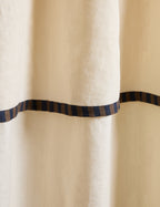 Raya Light Filtering Curtain Panel | Lightweight Linen, Striped Border