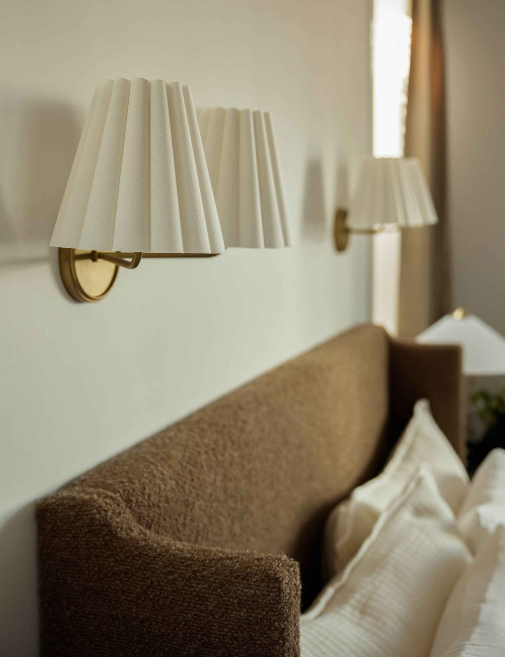 Mira Double Sconce | Ruffled Shade, Modern Transitional Design