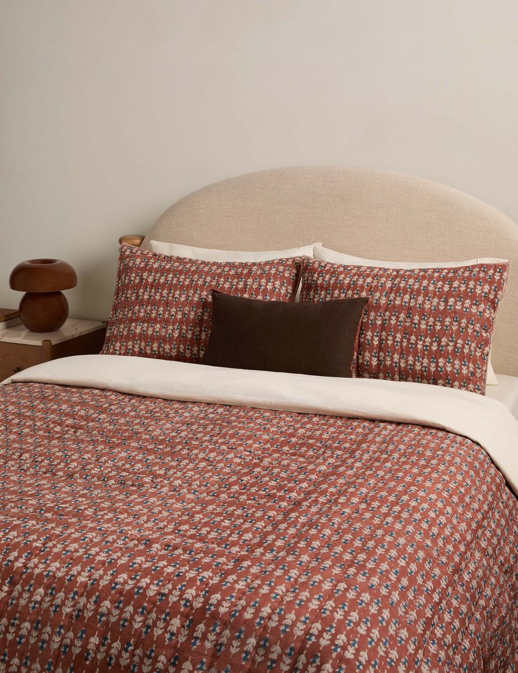 Bela Linen Cotton Quilt | Block Print Floral Design, Soft & Durable