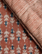 Bela Linen Cotton Quilt | Block Print Floral Design, Soft & Durable