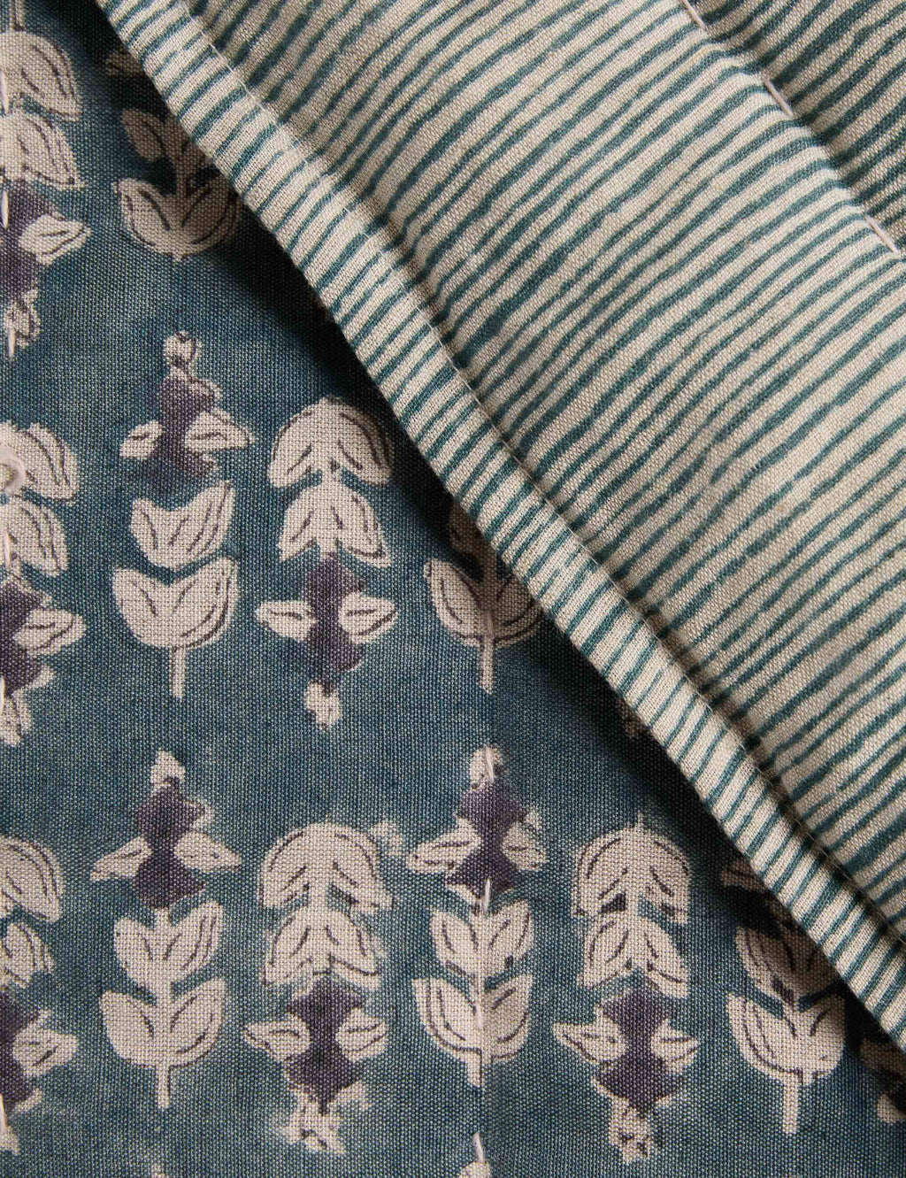 Bela Linen Cotton Quilt | Block Print Floral Design, Soft & Durable