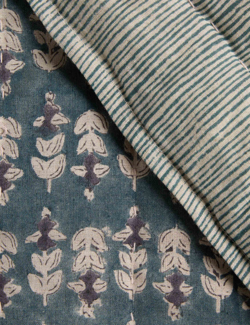 Bela Linen Cotton Quilt | Block Print Floral Design, Soft & Durable