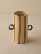 Bela Hand-Painted Vase | Ceramic with Bold Stripe Detailing