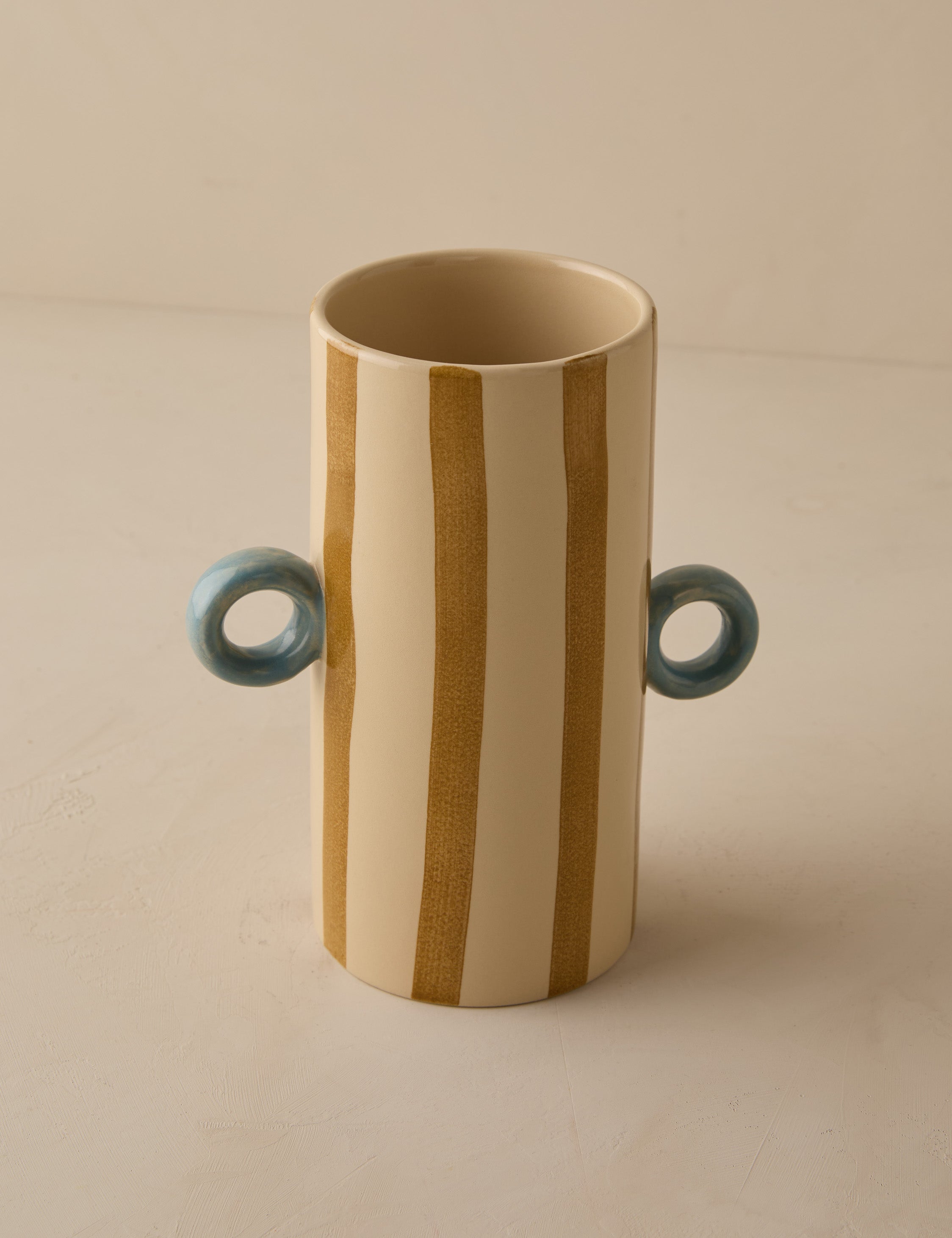 Bela Hand-Painted Vase | Ceramic with Bold Stripe Detailing