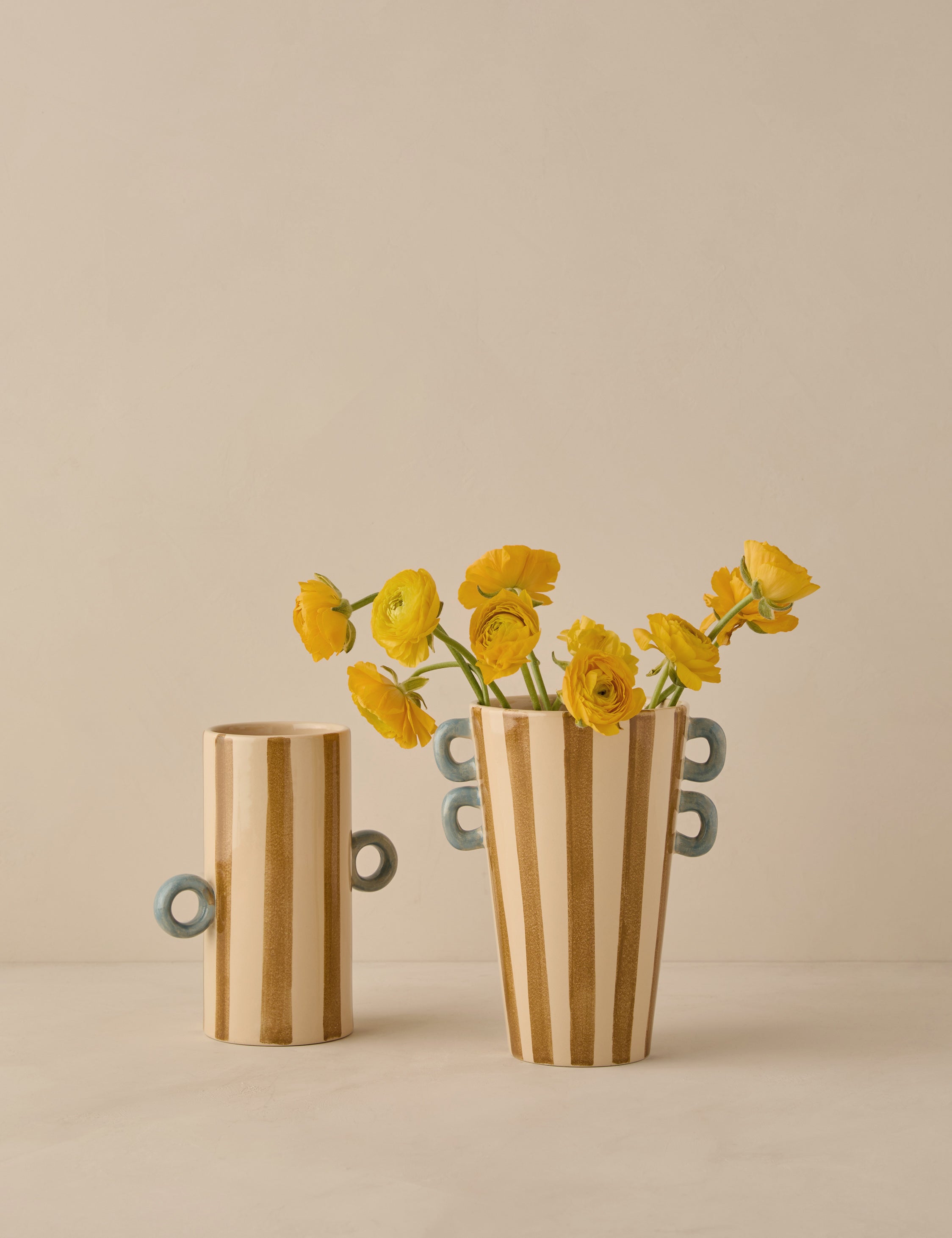 Bela Hand-Painted Vase | Ceramic with Bold Stripe Detailing
