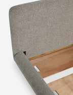 Bello Bed Frame | Plush Bouclé Upholstery, Rippled Wooden Base