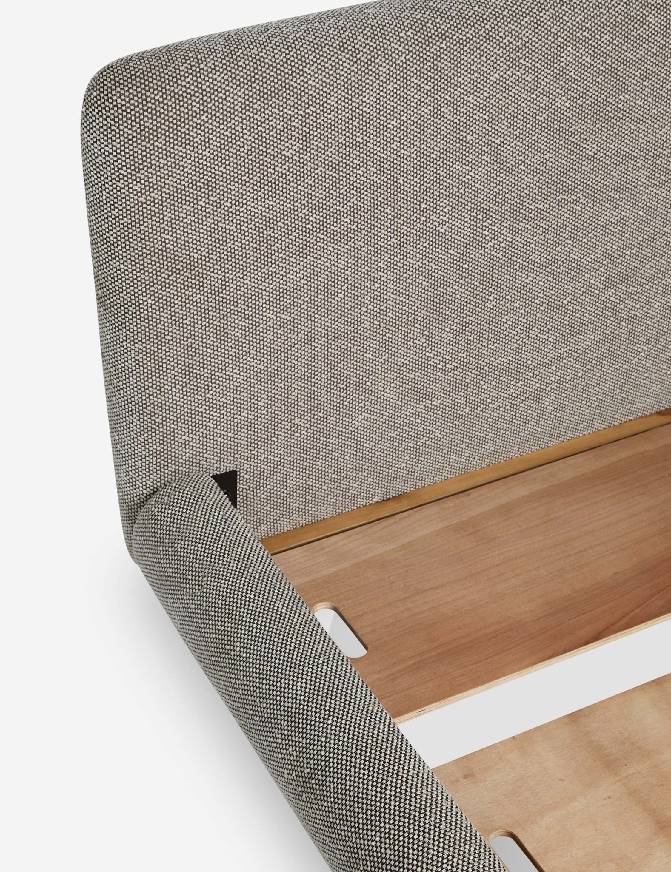 Bello Bed Frame | Plush Bouclé Upholstery, Rippled Wooden Base