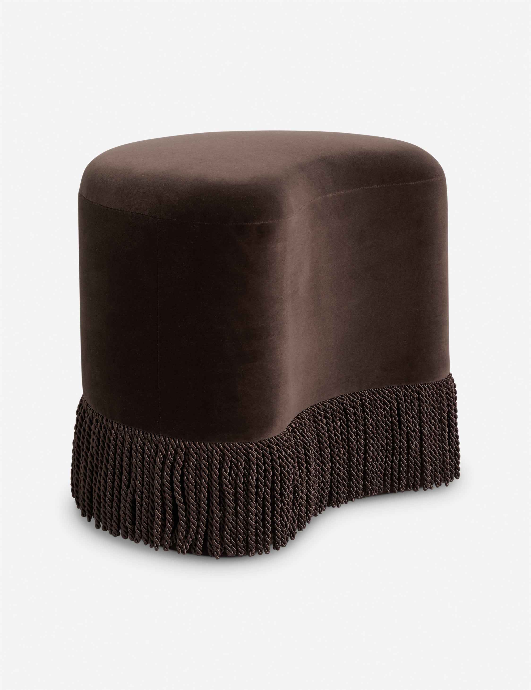 Bela Accent Stool | Plush Fringe Design for Chic Spaces