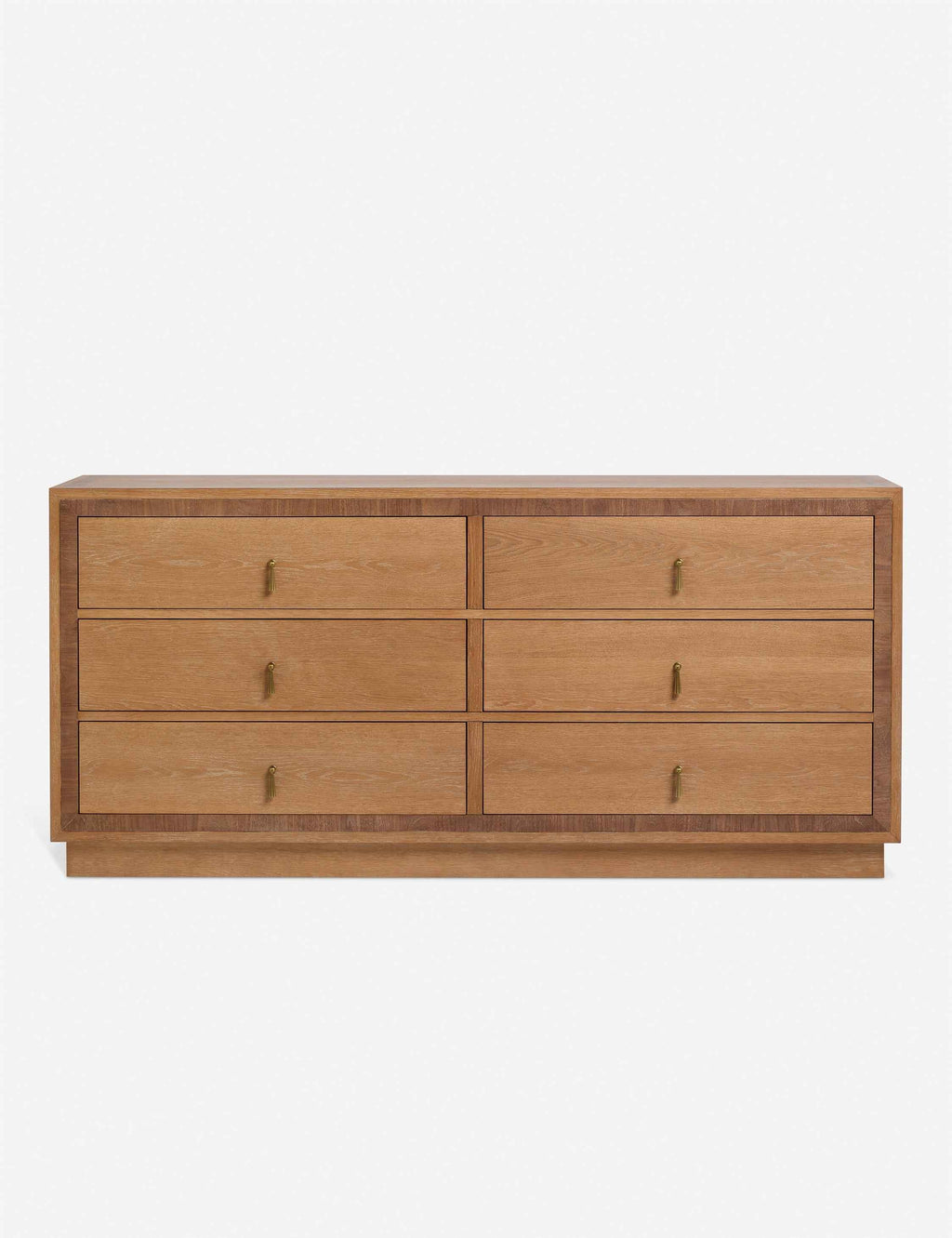 Bela 6-Drawer Dresser | Inlaid Wood Accents, Vintage Metal Pulls