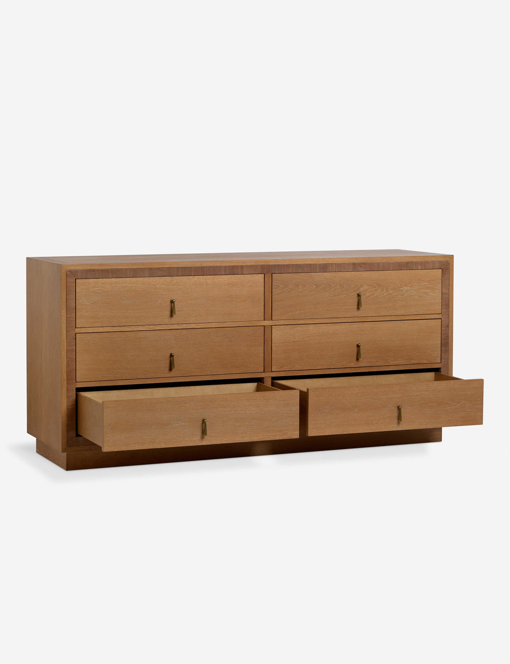 Bela 6-Drawer Dresser | Inlaid Wood Accents, Vintage Metal Pulls