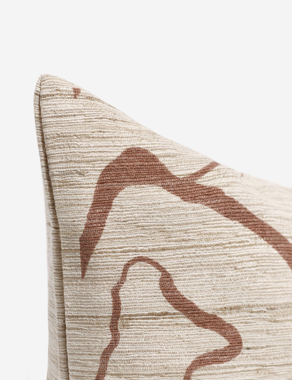 Crest Accent Pillow | Raw Silk, Textured Design