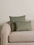 Cleo Linen Pillow | Contrast Piping, Two-Tone Design
